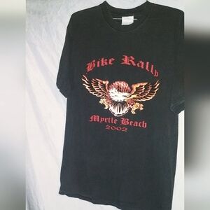 Vintage Myrtle Beach Bike Ralley 2002 Black T-shirt size XL print on front only